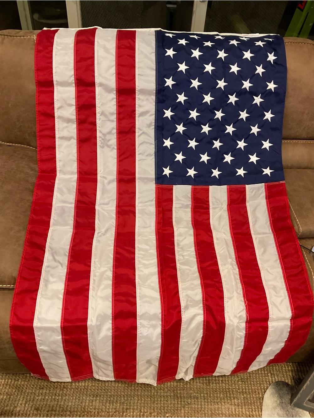 American Flag with Embroidered Stars